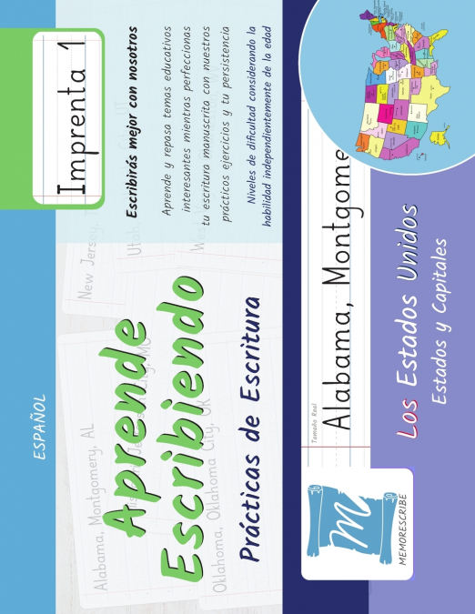 Practicas De Escritura - Estados Y Capitales De Los Estados Unidos - Letra Imprenta, Nivel 1 1 Libro Practicas De Escritura - Estados Y Capitales De Los Estados Unidos - Letra Imprenta, Nivel 1 - KusiBooks