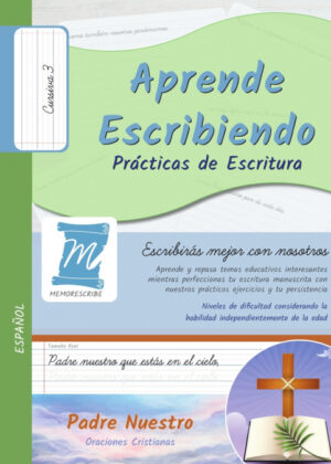 Libro Practicas De Escritura - Oracion Padre Nuestro - Letra Cursiva, Nivel 3 - KusiBooks